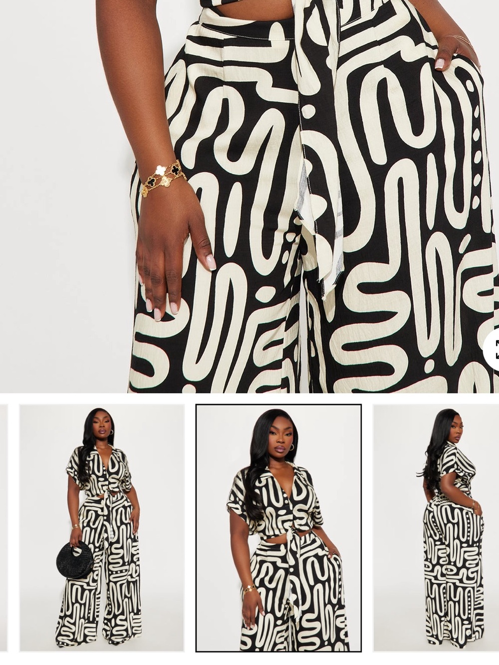 Black & White Graphic Print pant suit - Women - Picture 2 of 7